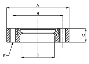 CF Bored Blank Flanges-Rotatable-tapped bolt holes