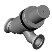Pneumatic straight-through valve KF flange