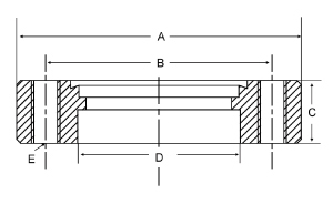 CF Bored Blank Flanges - Nonrotatable tapped bolt holes