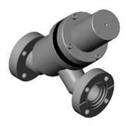 Pneumatic straight-through valve CF flange